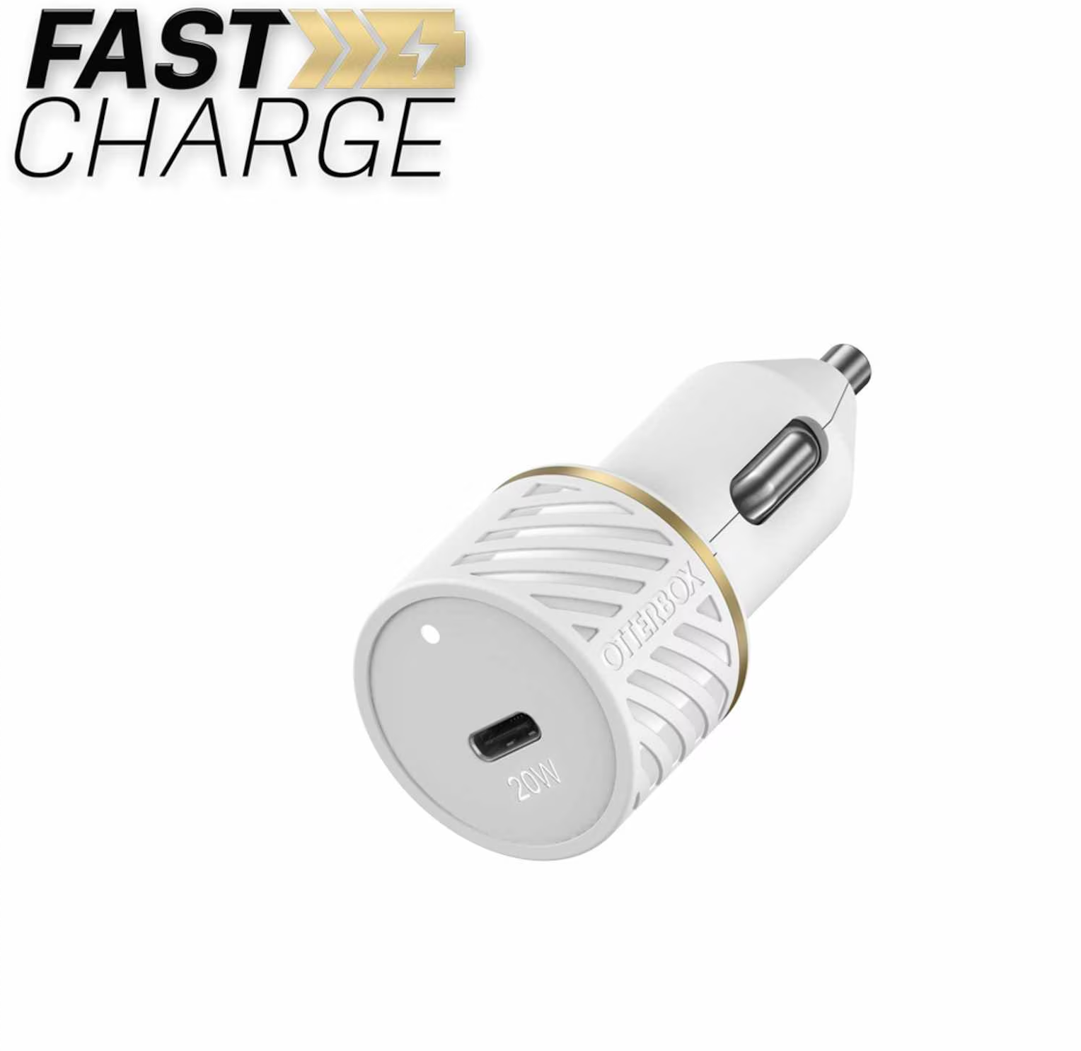 Fast Charge Power Delivery Car Charger USB-C 20W White