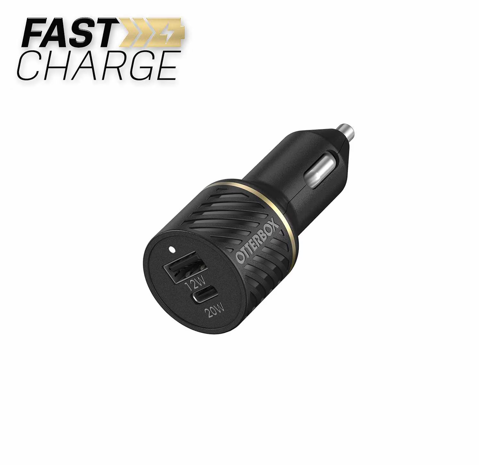 Dual Fast Charge Premium Car Charger USB-C 30W (18W PD + USB-A 12W) Black