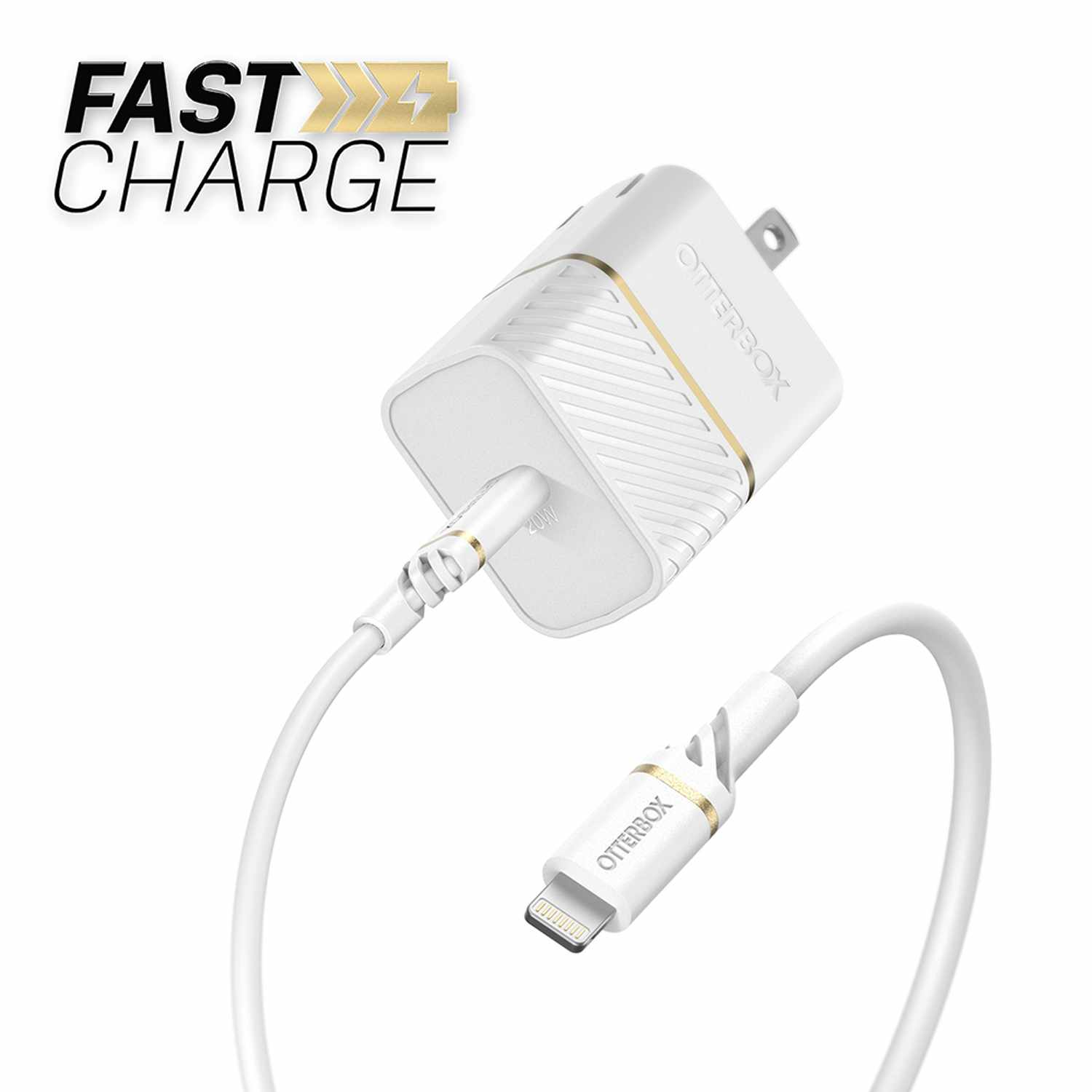 OtterBox USB-C to Lightning 3 ft 20W Cable White