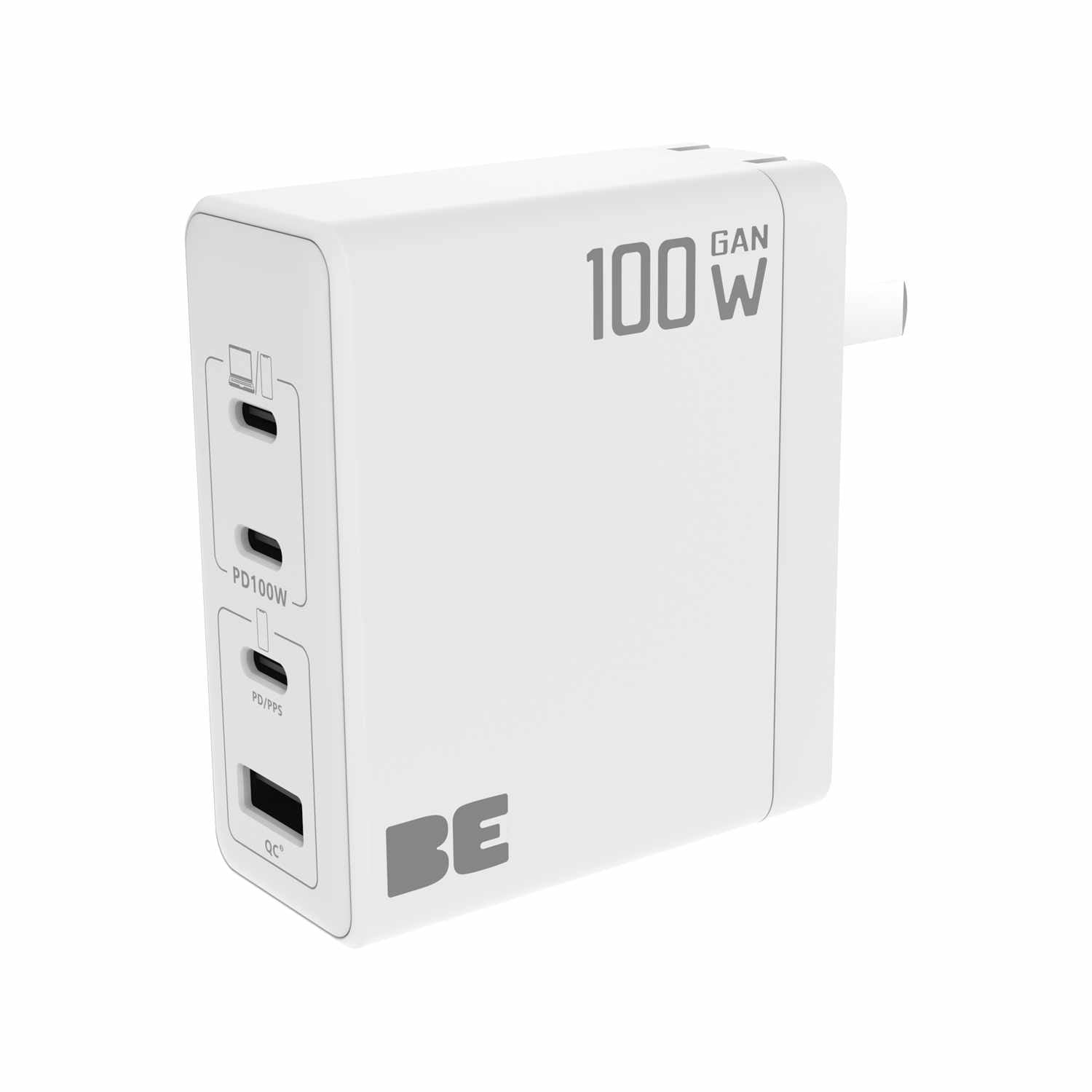 Blu Element Wall Charger Multi Port GaN 100W PD & QC3 Black 100W+