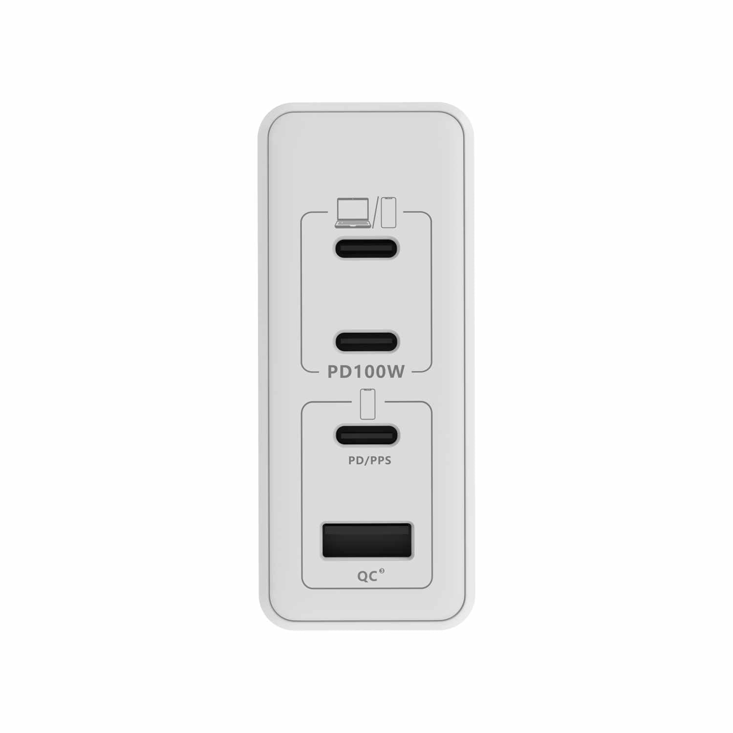 Blu Element Wall Charger Multi Port GaN 100W PD & QC3 Black 100W+