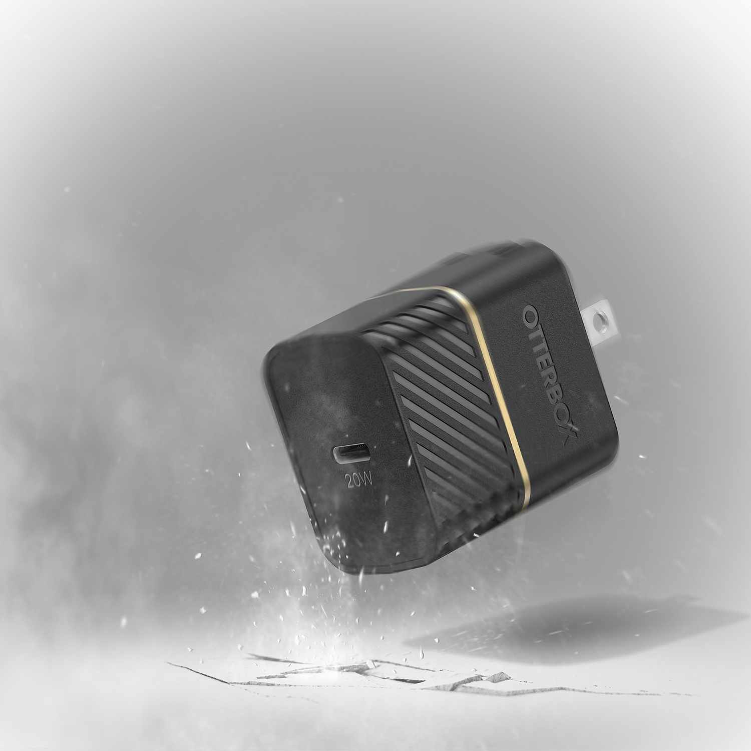 OtterBox Wall Charger 20W USB-C PD with Foldable Prongs Black Shimmer