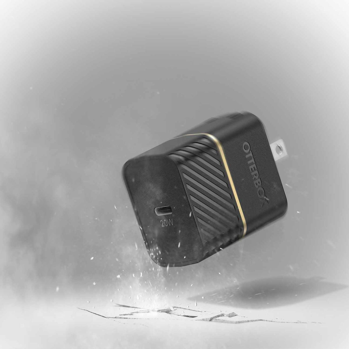 OtterBox Wall Charger 20W USB-C PD with Foldable Prongs Black Shimmer