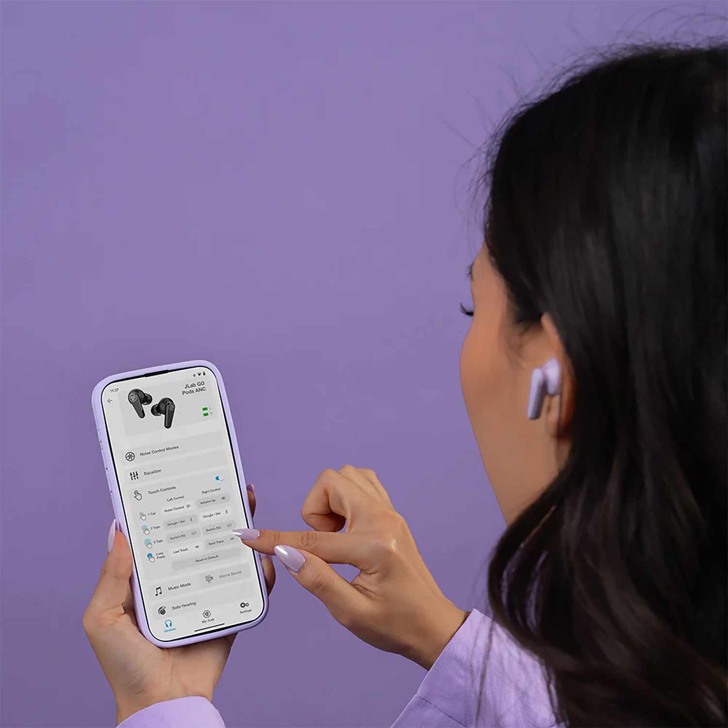 JLab Go Pods ANC True Wireless Earbuds Lilac Purple