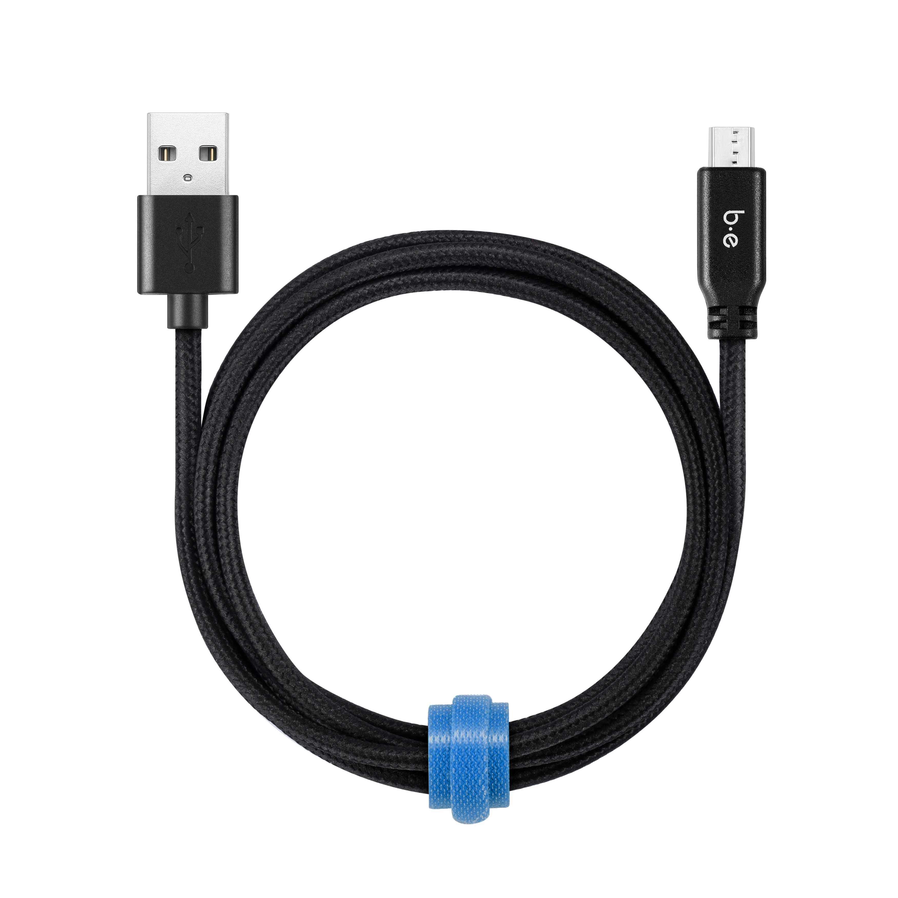 Blu Element Braided Charge/Sync Micro USB to USB-A Cable 4 ft Black