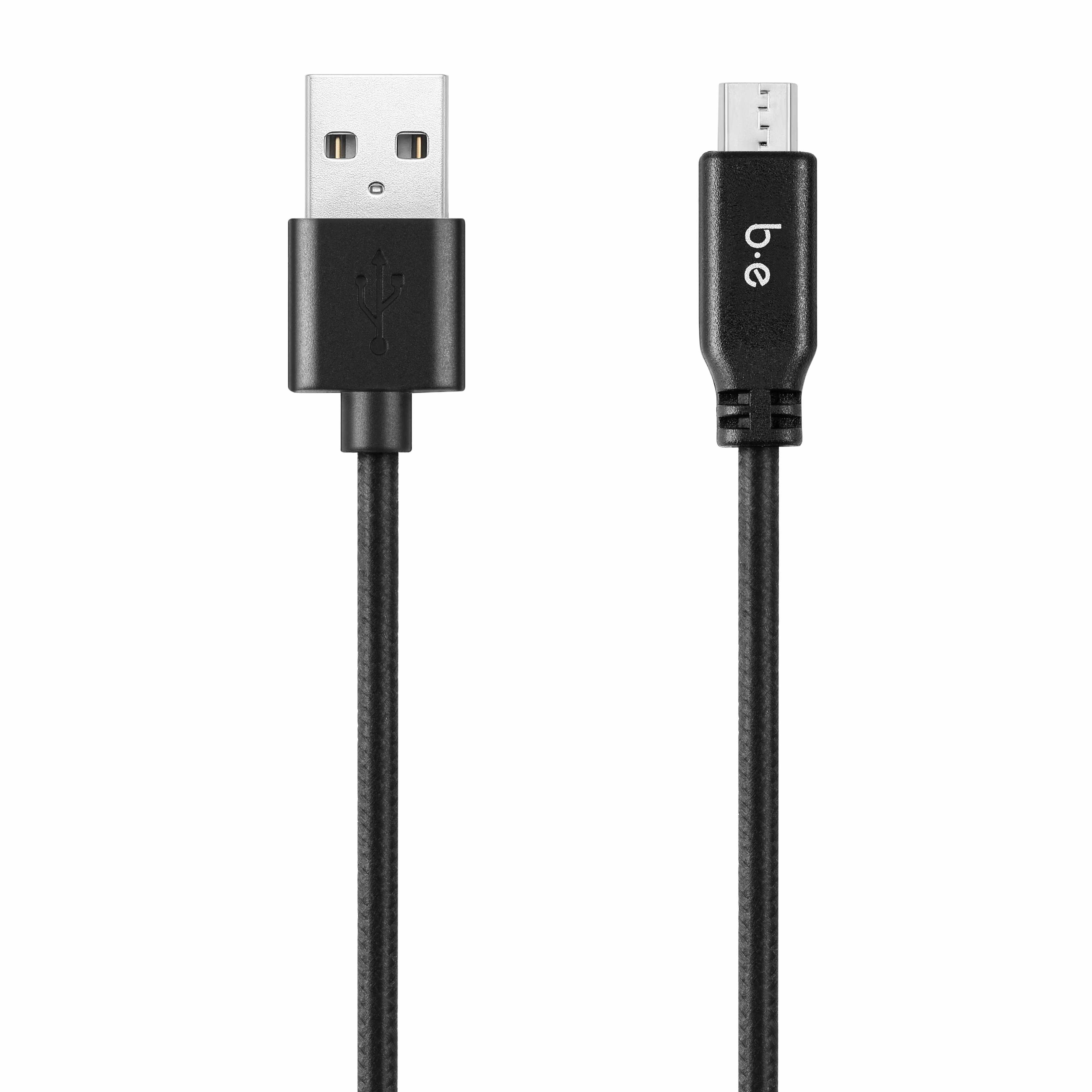 Blu Element Braided Charge/Sync Micro USB to USB-A Cable 4 ft Black