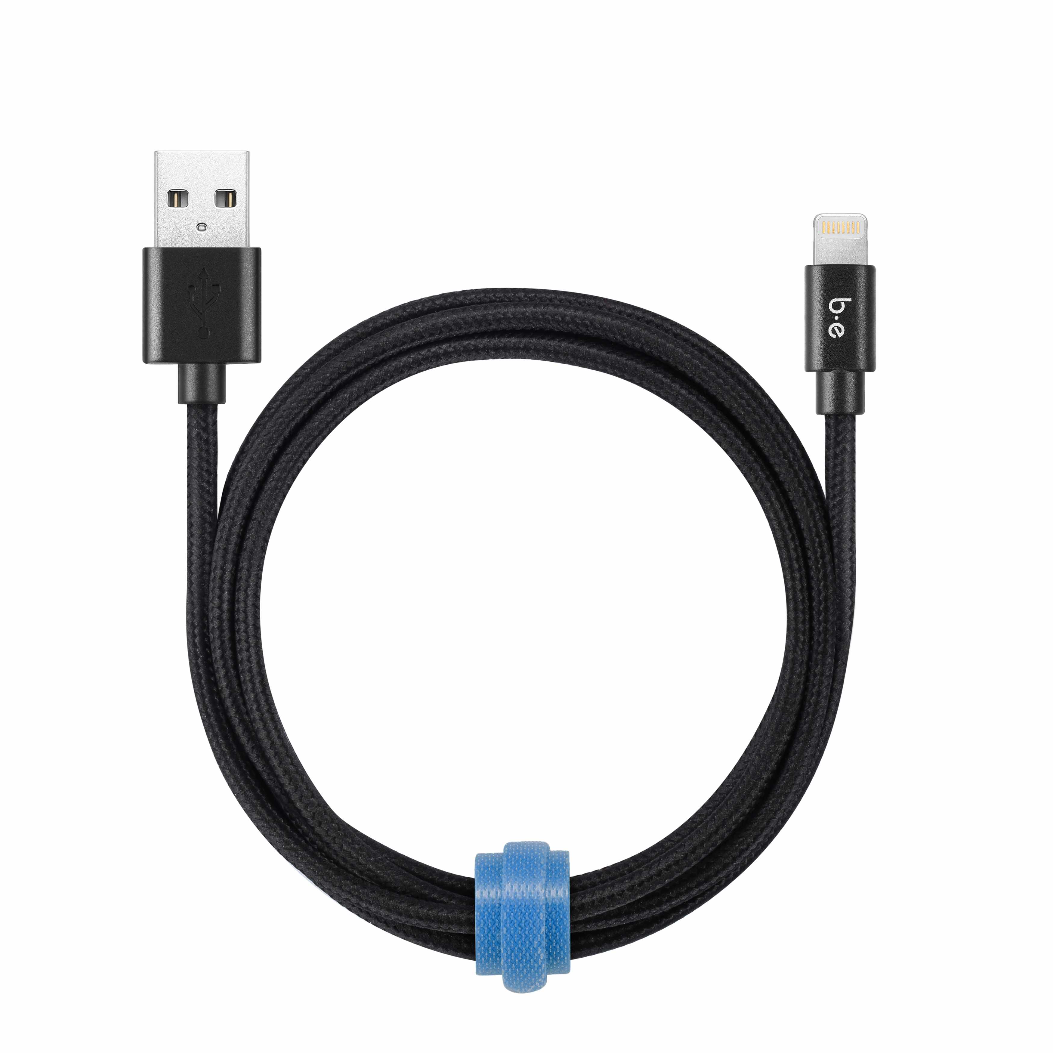 Blu Element Braided Charge/Sync Lightning to USB-A Cable 4 ft Black