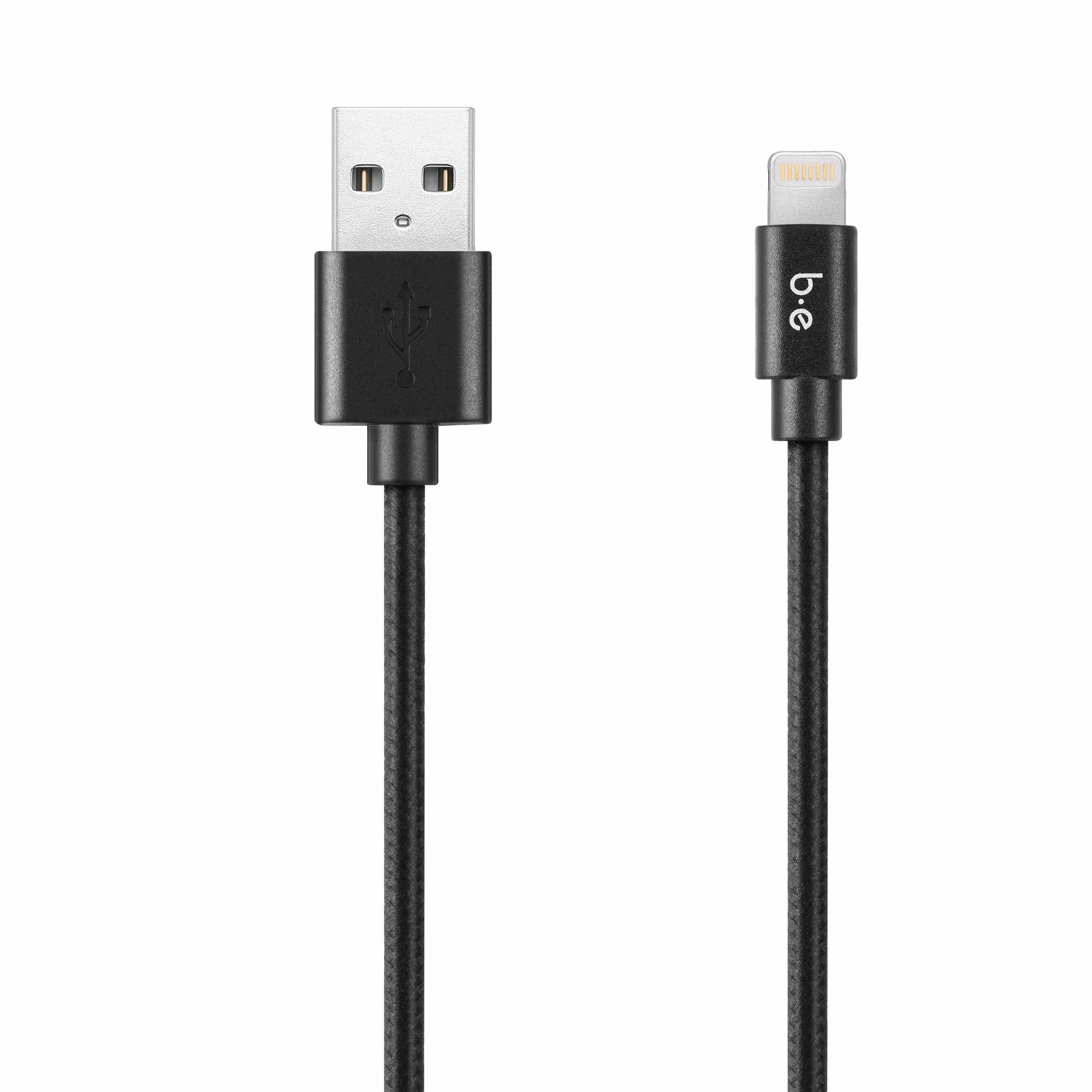 Blu Element Braided Charge/Sync Lightning to USB-A Cable 4 ft Black