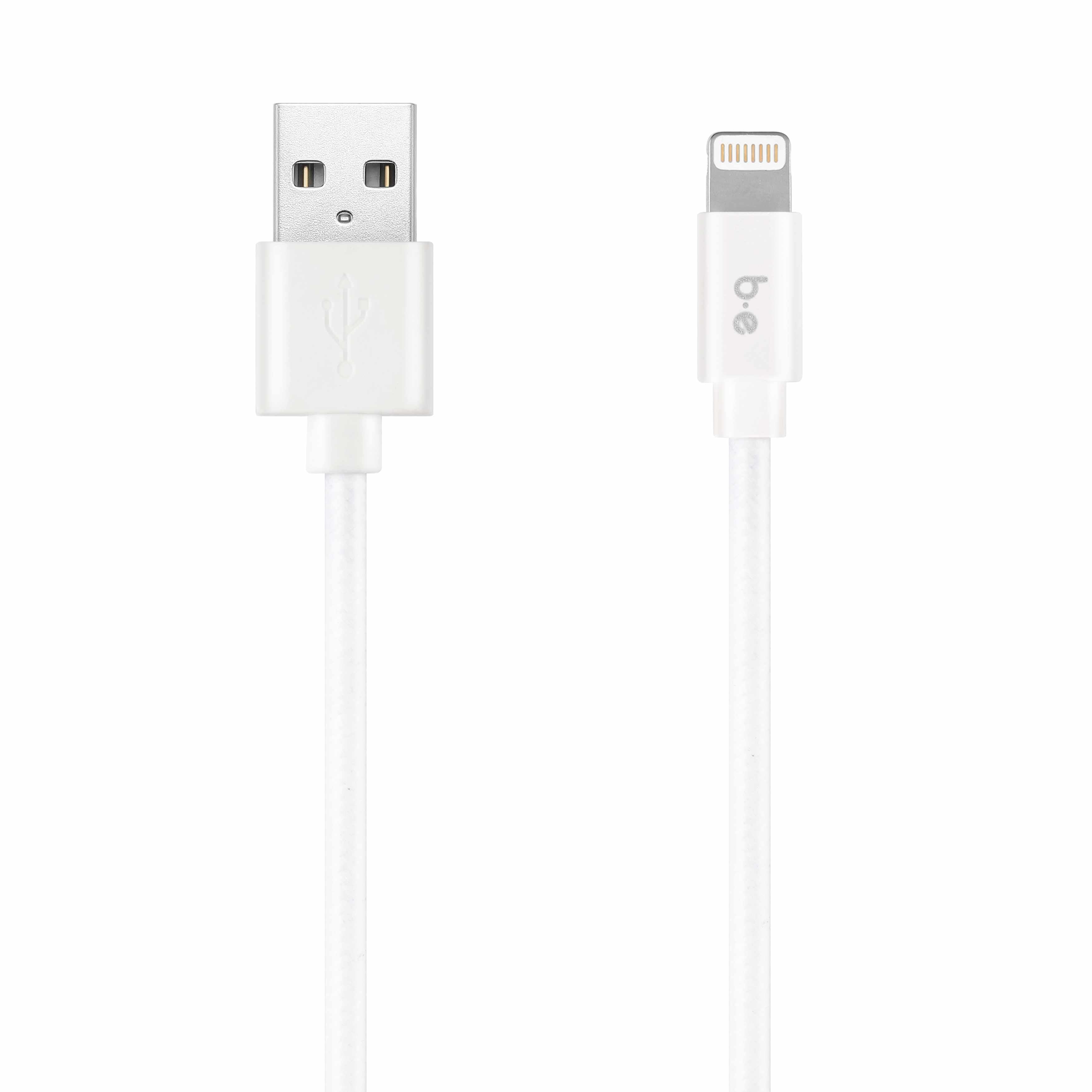 Blu Element Braided Charge/Sync Lightning to USB-A Cable 4 ft White