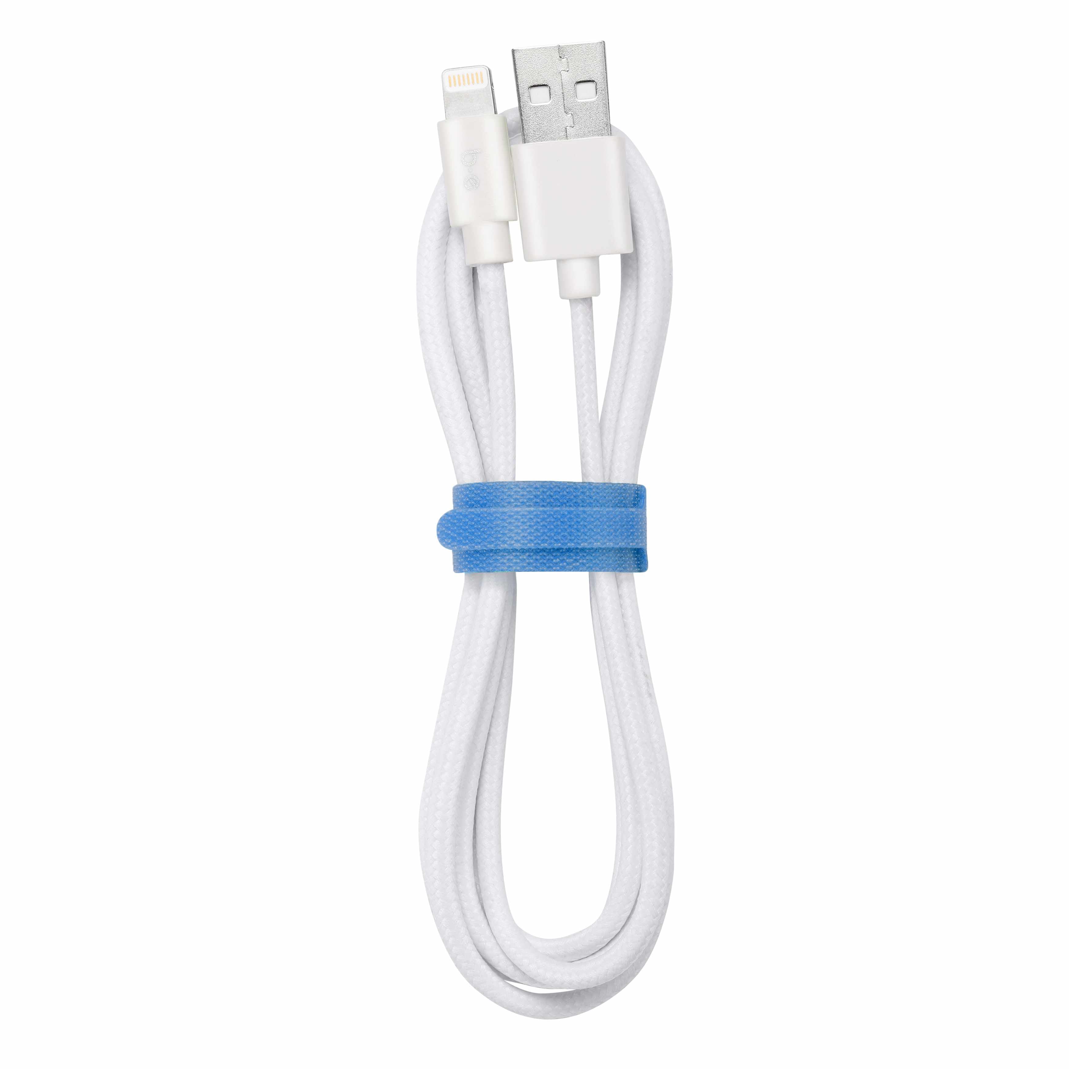 Blu Element Braided Charge/Sync Lightning to USB-A Cable 4 ft White