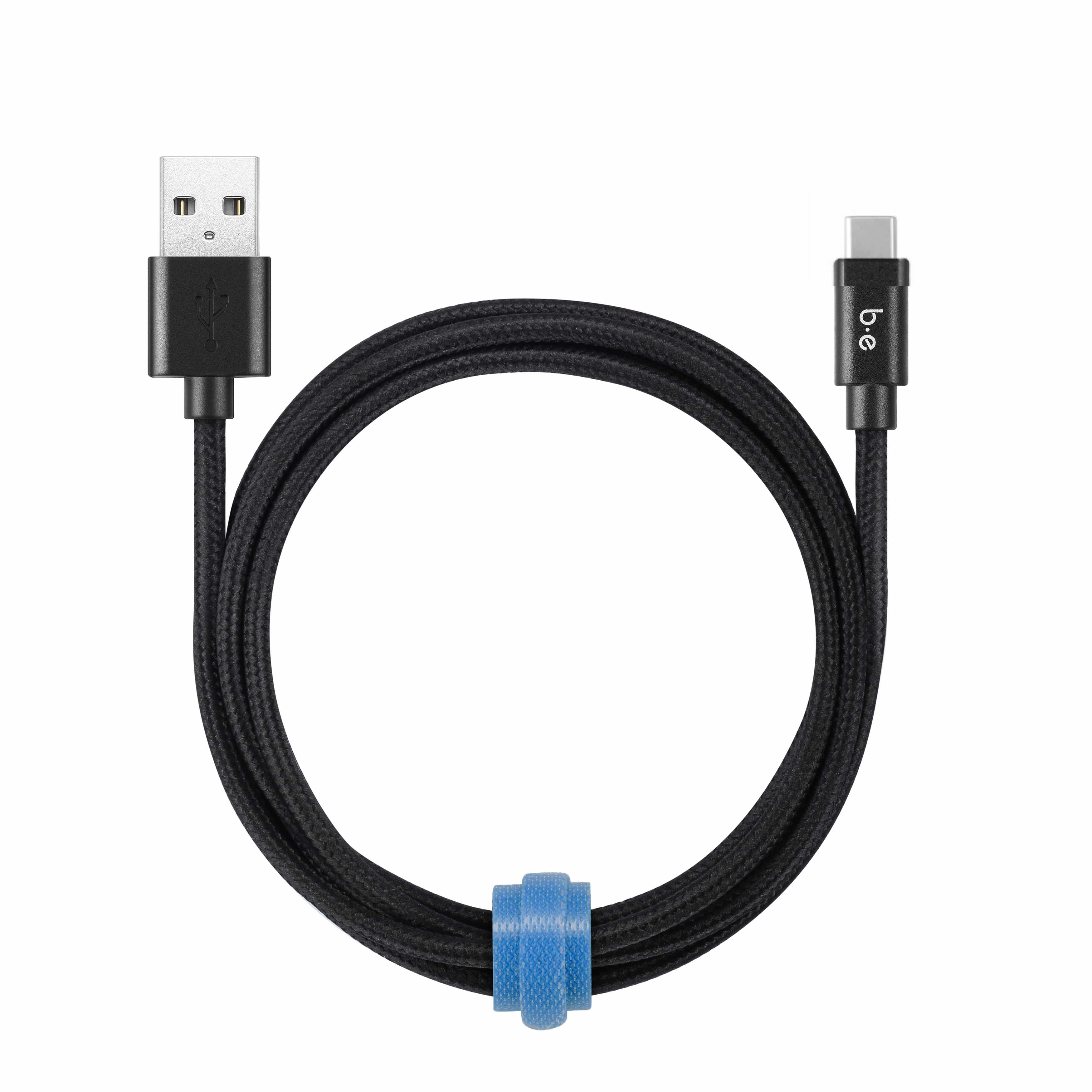 Blu Element USB-A to USB-C 6 ft Braided Cable Black