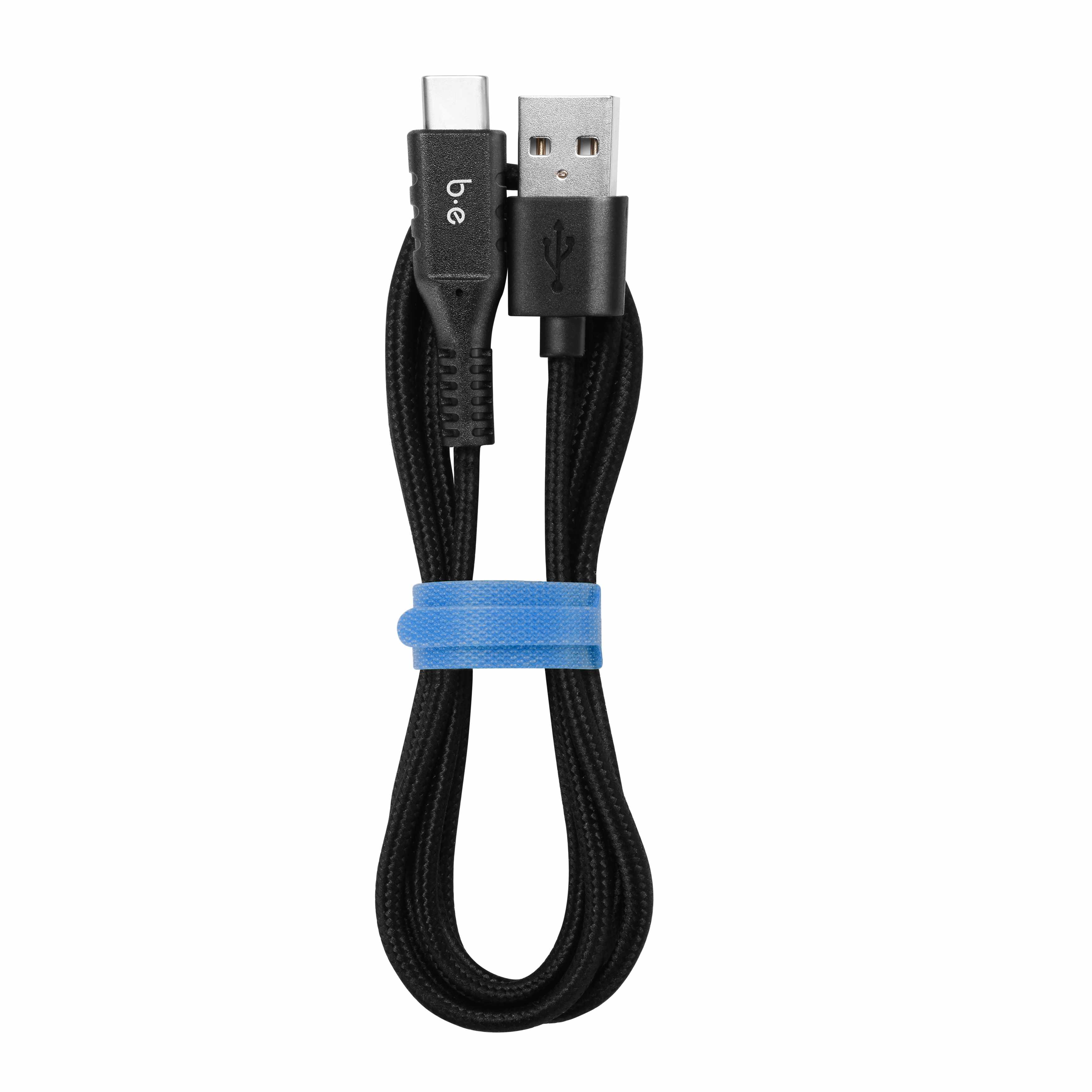 Blu Element USB-A to USB-C 6 ft Braided Cable Black