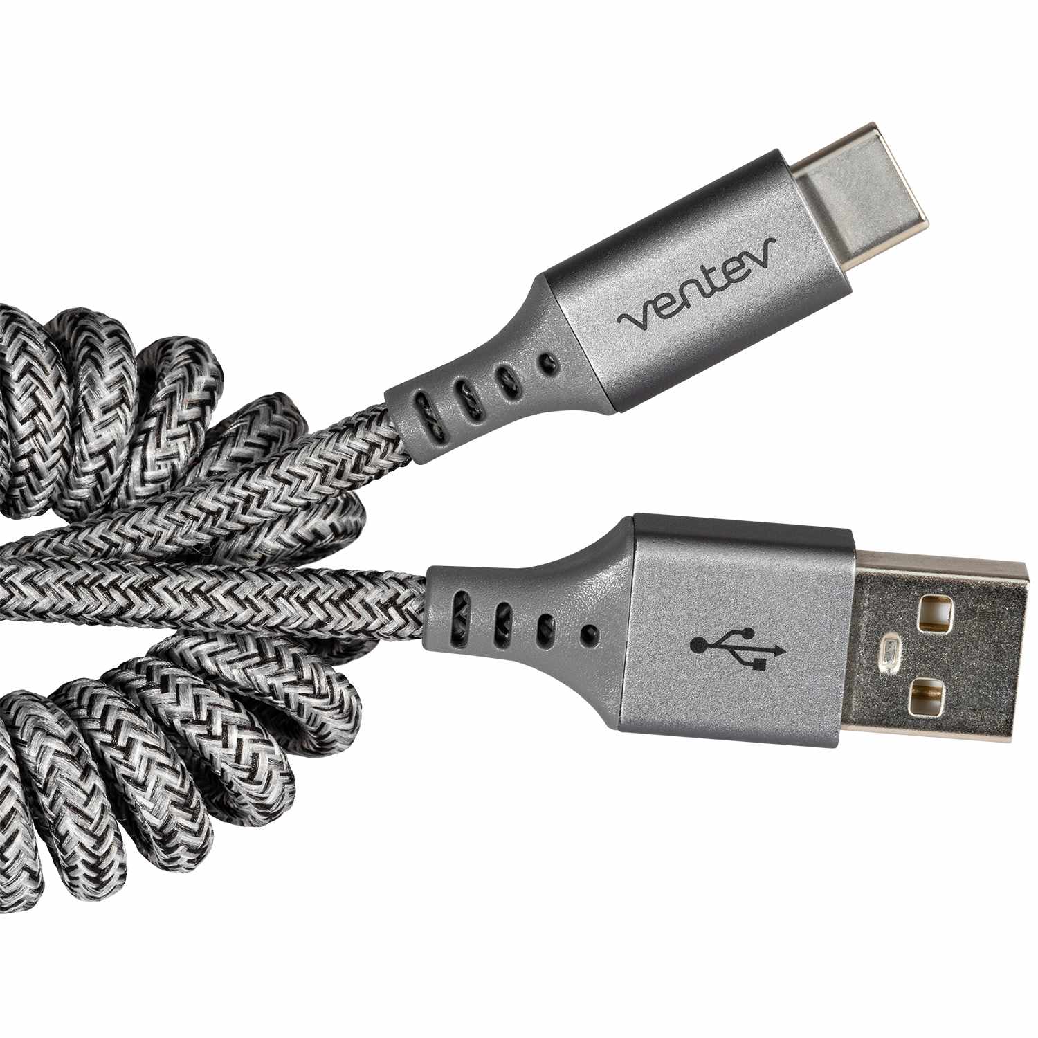 Ventev USB-A to USB-C 1 ft Cable Grey