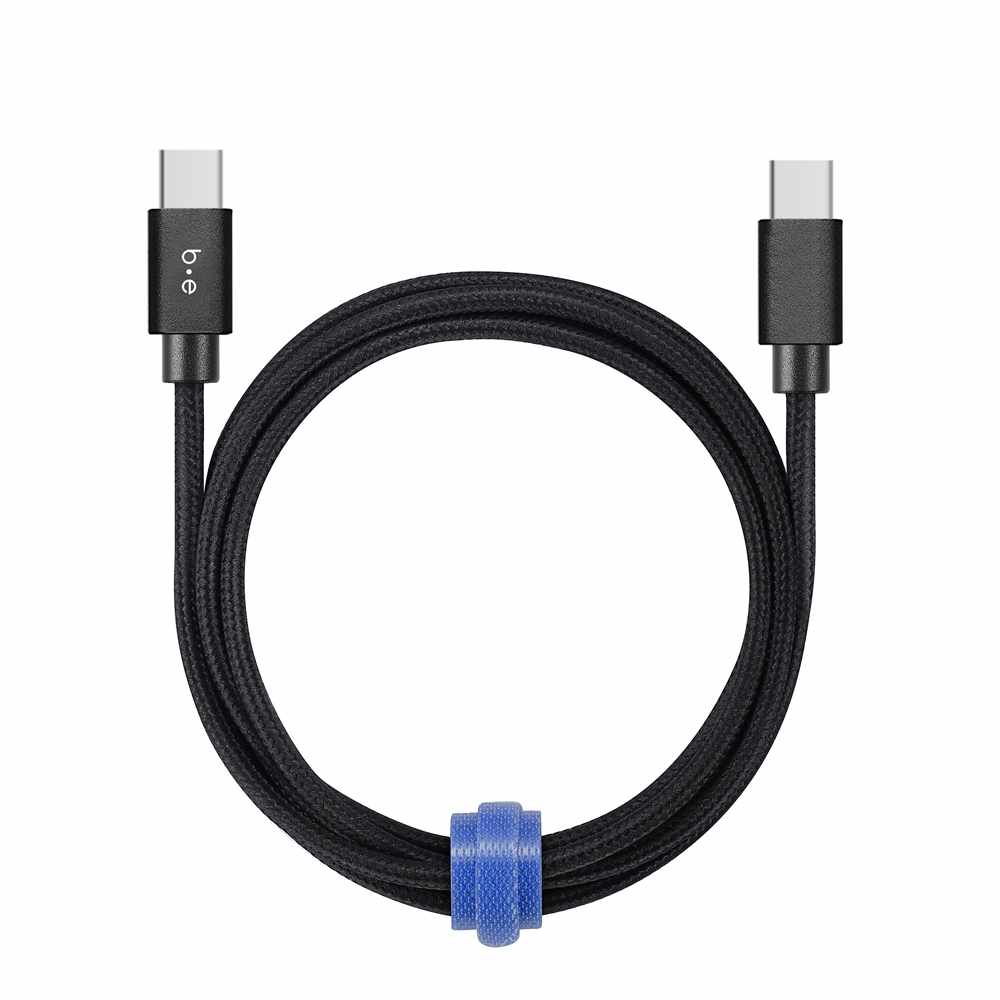 Blu Element USB-C to USB-C 4 ft Braided Cable Black