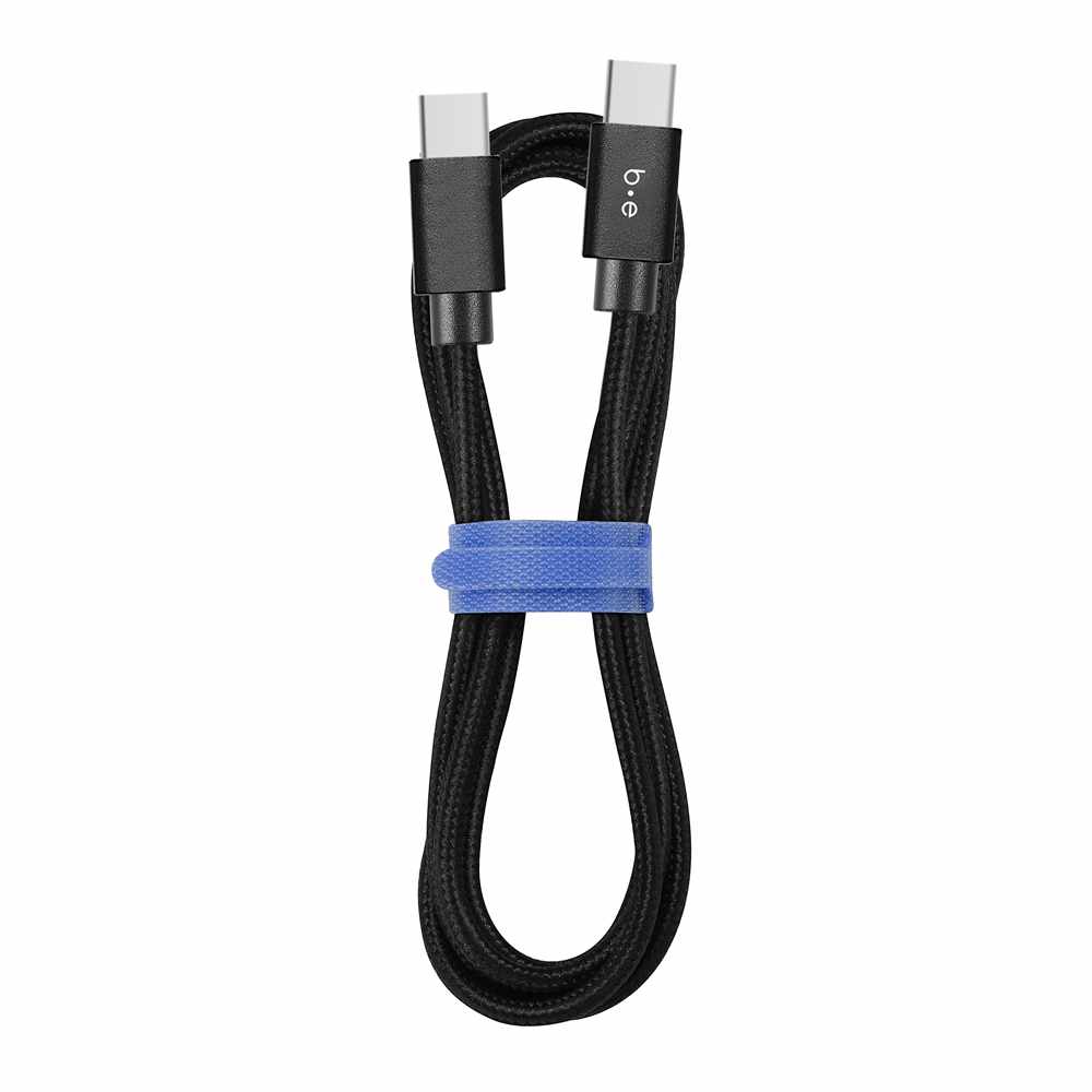 Blu Element USB-C to USB-C 4 ft Braided Cable Black