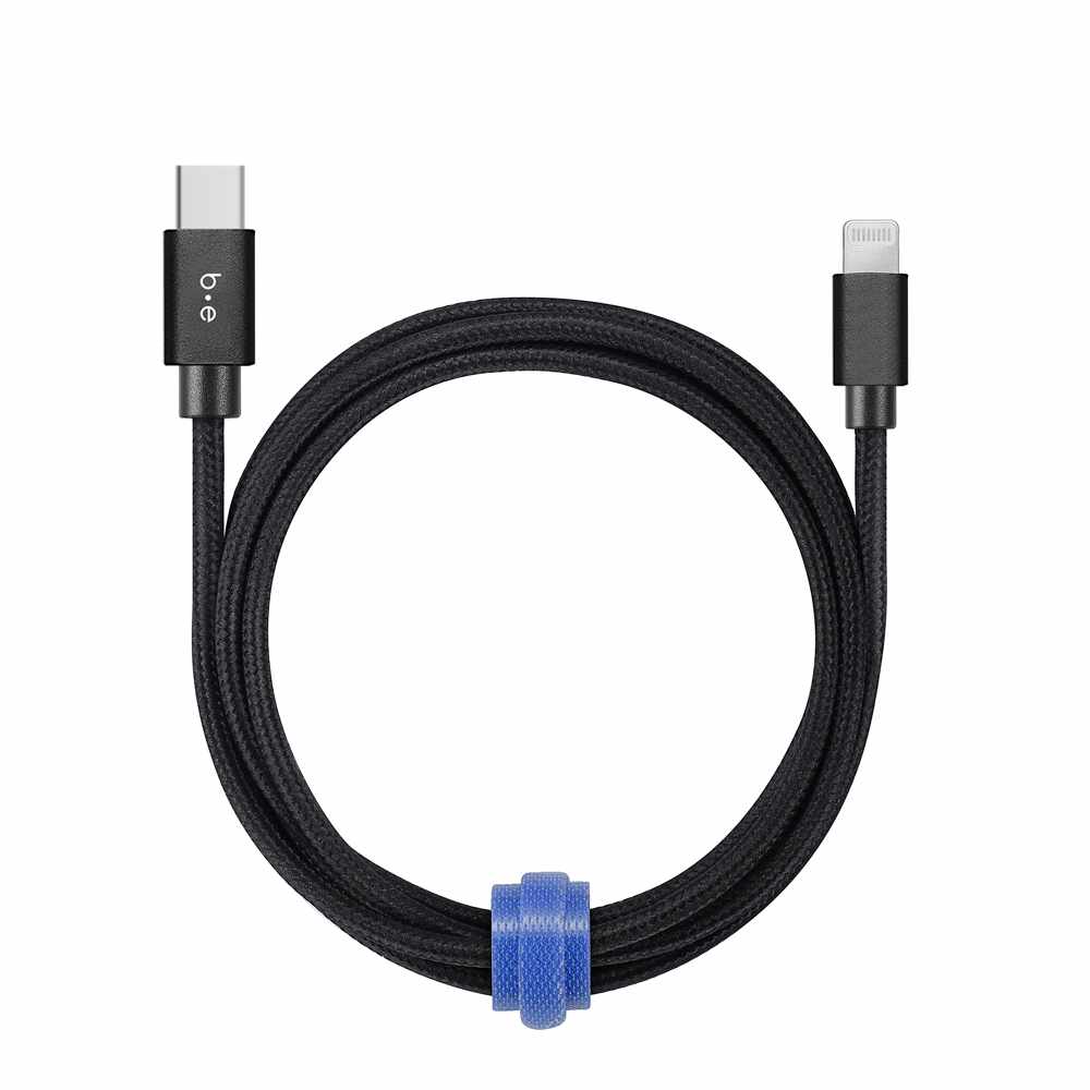 Blu Element USB-C to Lightning 4 ft Braided Cable Black