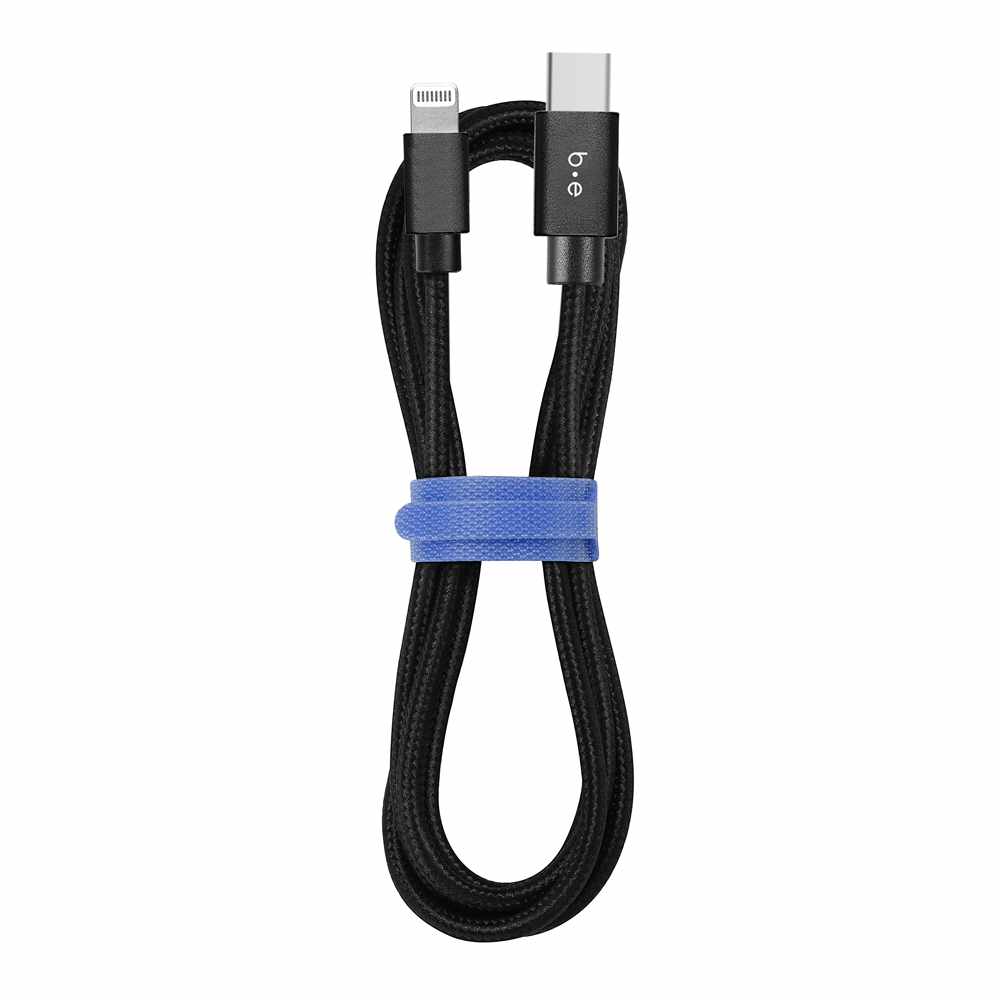 Blu Element USB-C to Lightning 4 ft Braided Cable Black