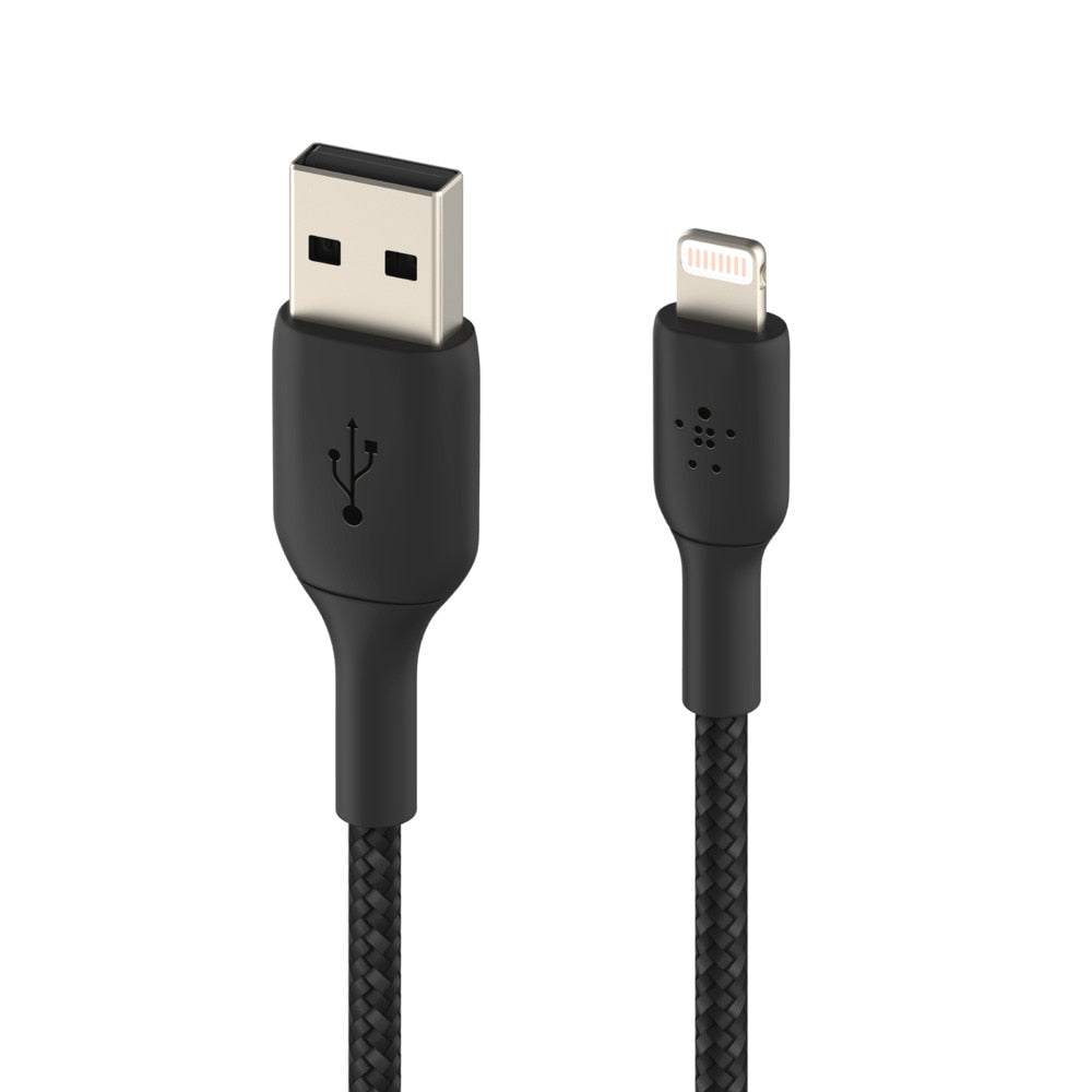 Blu Element Belkin Charge/Sync BoostCharge Braided Lightning to USB-A Cable 6 ft Black