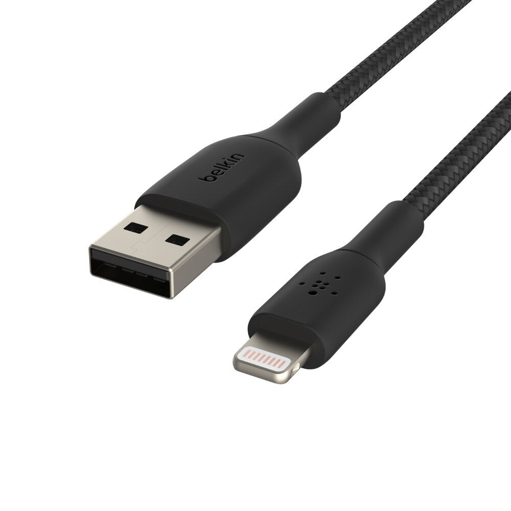 Blu Element Belkin Charge/Sync BoostCharge Braided Lightning to USB-A Cable 6 ft Black