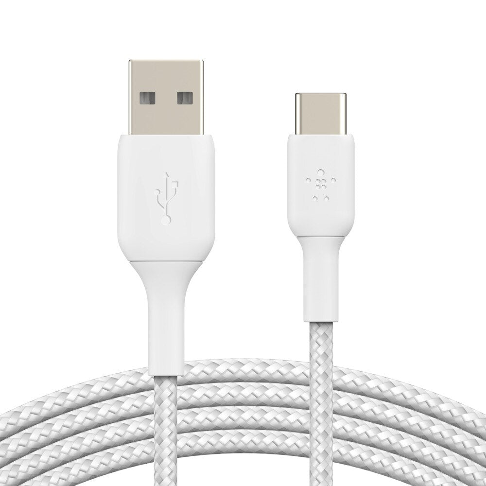 Belkin Charge/Sync BoostCharge Braided USB-C to USB-A Cable 4 ft White