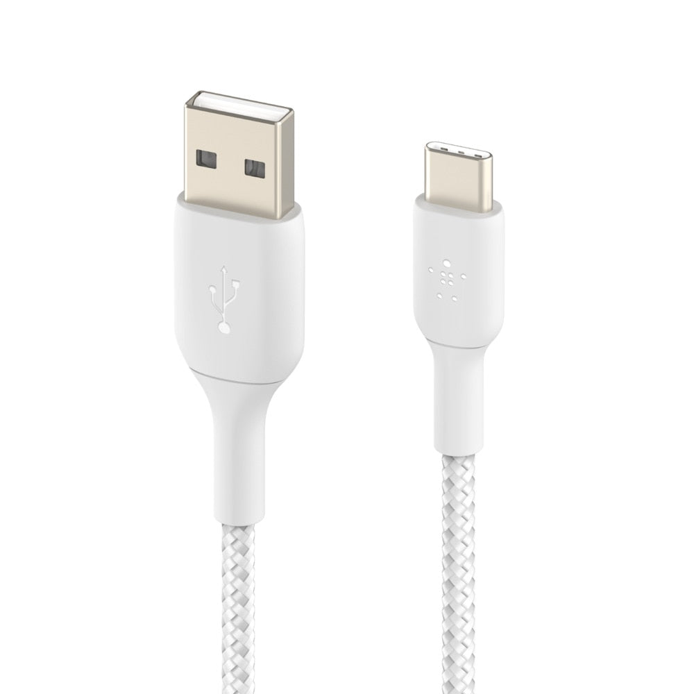 Belkin Charge/Sync BoostCharge Braided USB-C to USB-A Cable 6 ft White