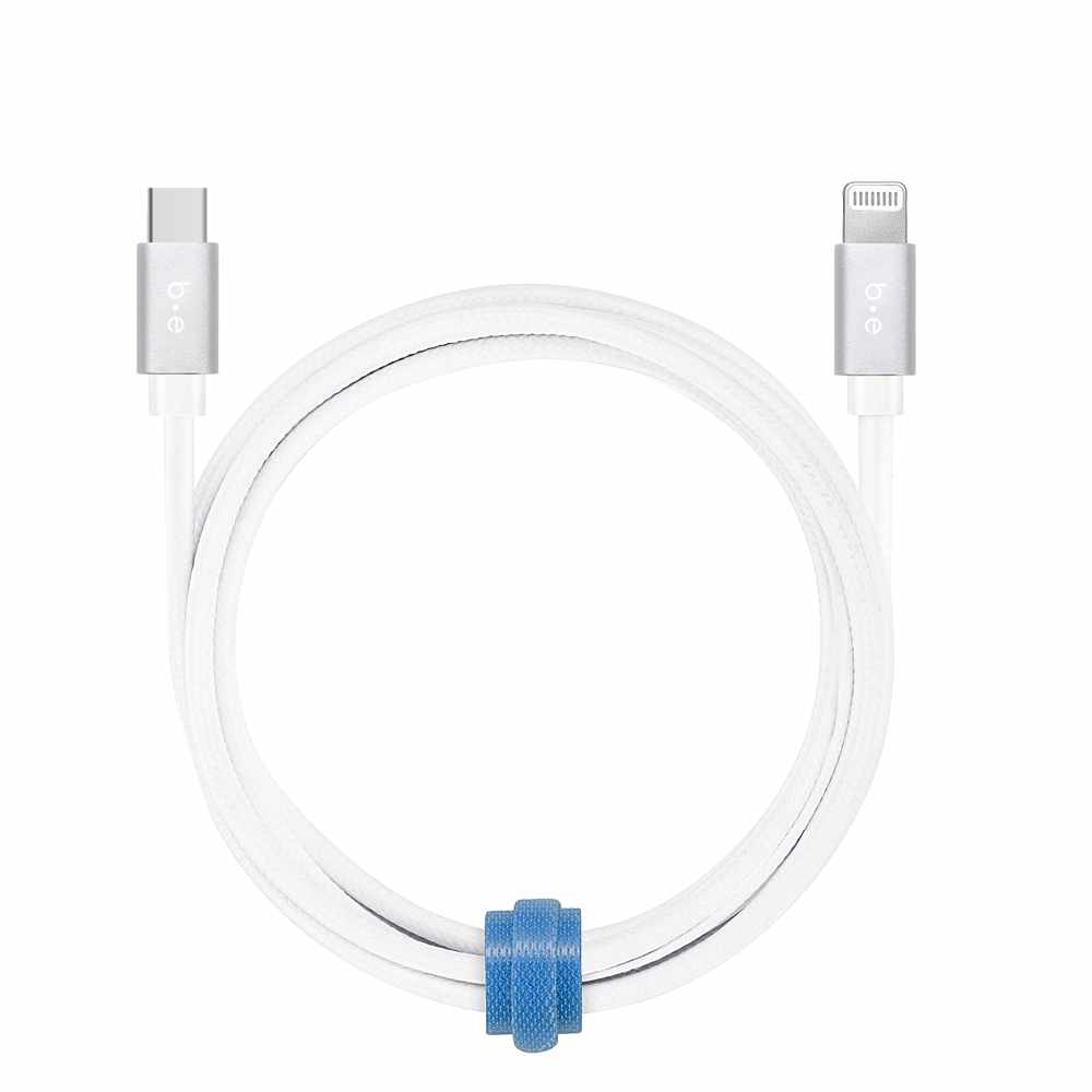 Blu Element USB-C to Lightning 4 ft Braided Cable White