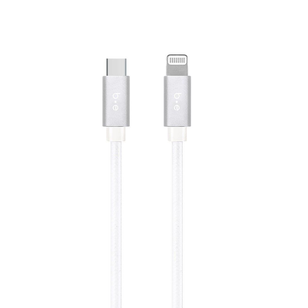Blu Element USB-C to Lightning 4 ft Braided Cable White