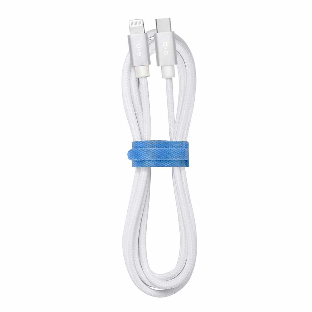 Blu Element USB-C to Lightning 4 ft Braided Cable White