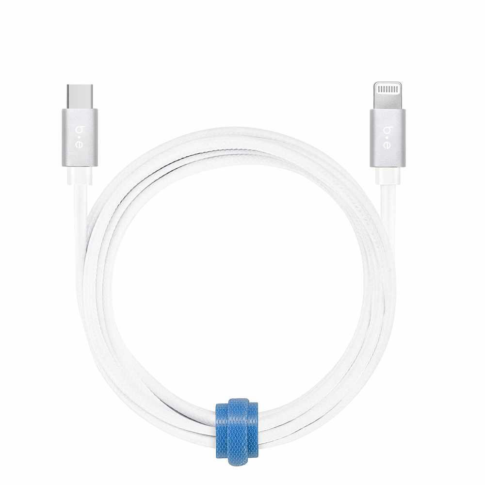 Blu Element USB-C to Lightning 6 ft Braided Cable White