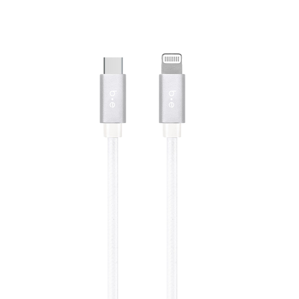 Blu Element USB-C to Lightning 6 ft Braided Cable White