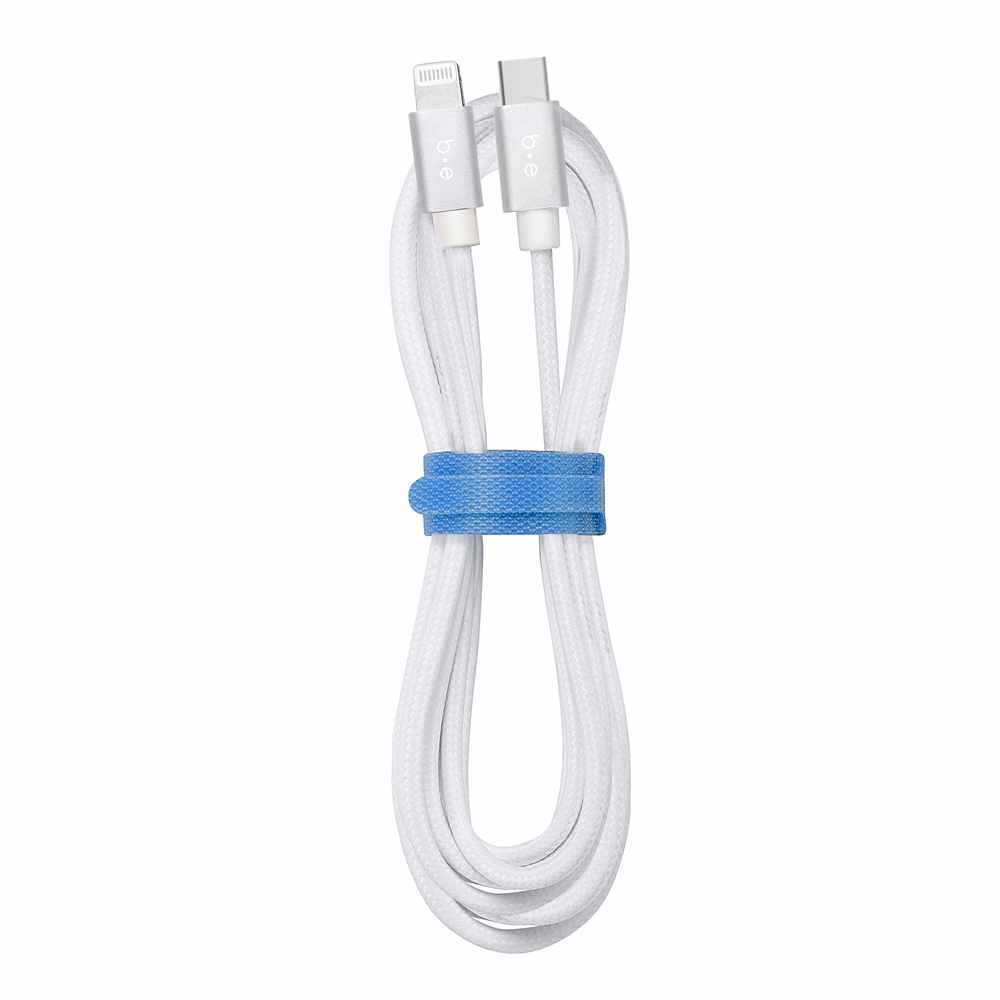 Blu Element USB-C to Lightning 6 ft Braided Cable White