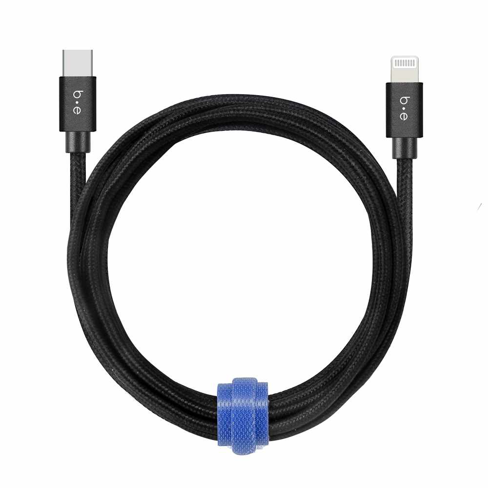 Blu Element USB-C to Lightning 10 ft Braided Cable Black