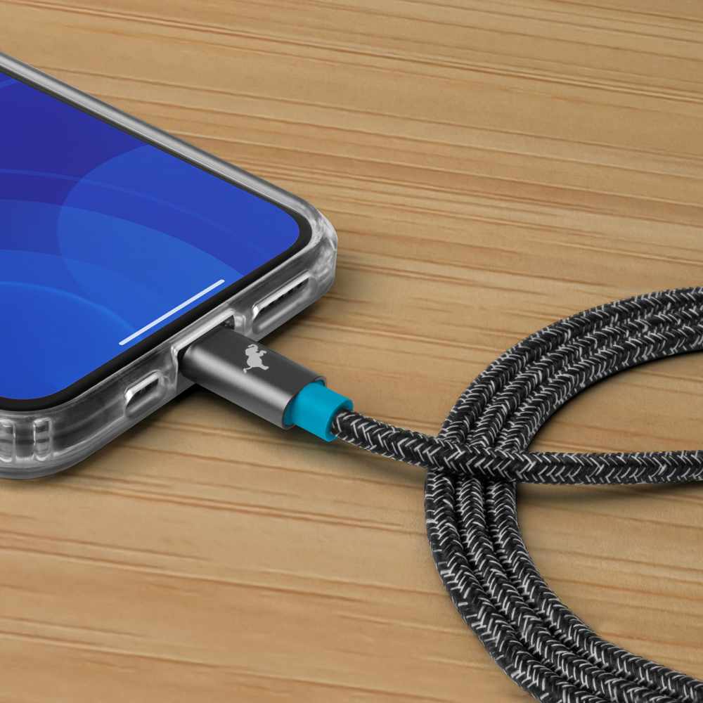 Nimble USB-C to Lightning 6 ft Braided Cable Grey