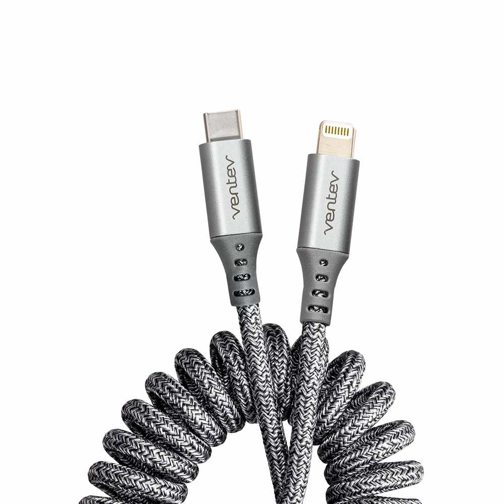 Ventev USB-C to Lightning 3 ft Cable Grey