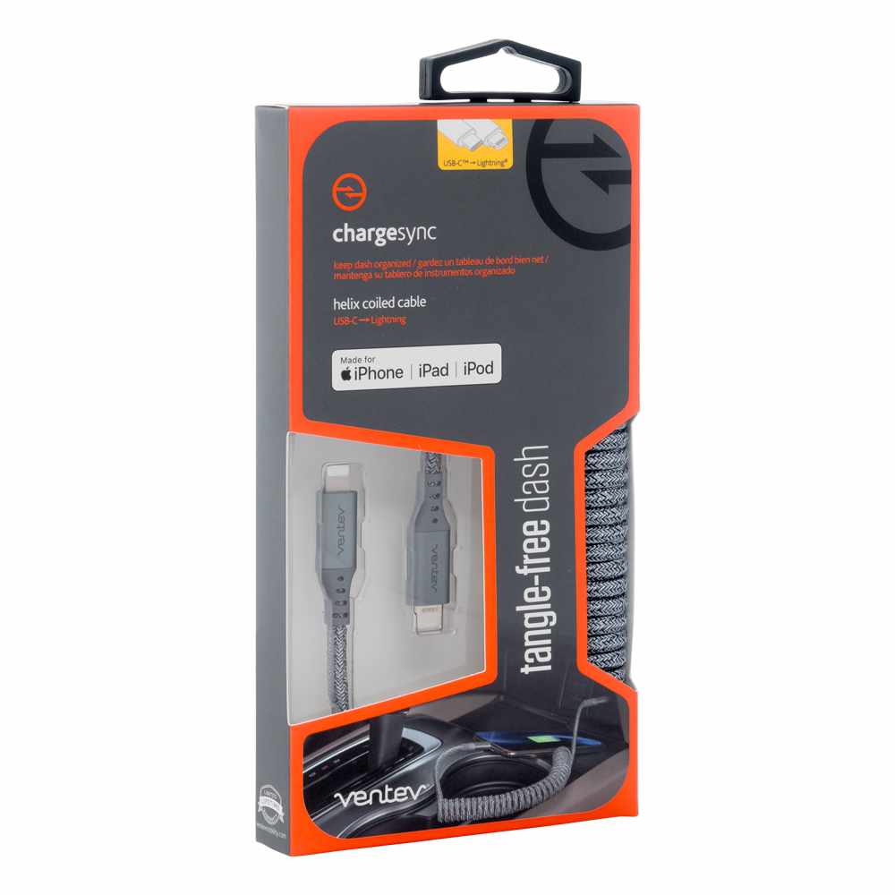 Ventev USB-C to Lightning 3 ft Cable Grey