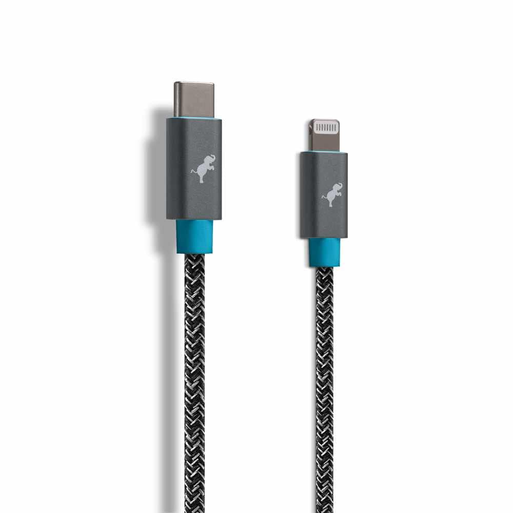 Nimble USB-C to Lightning 10 ft Braided Cable Grey