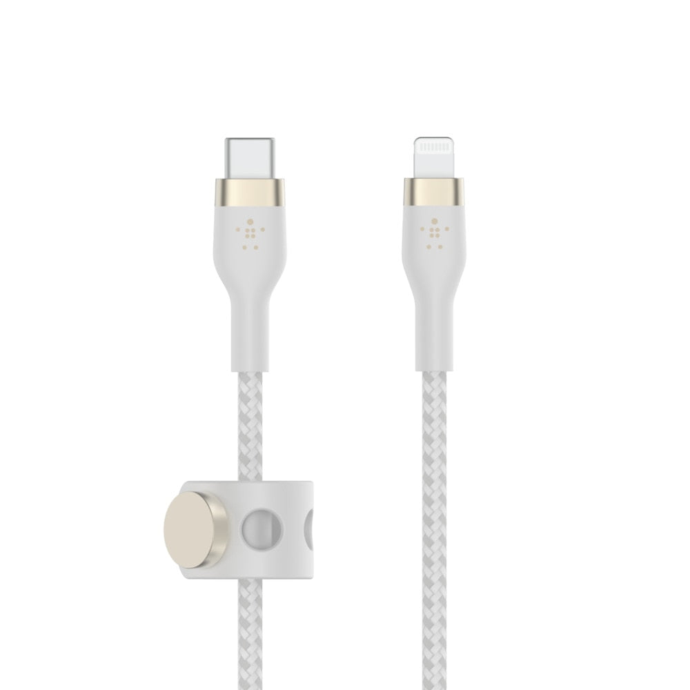 Belkin BoostCharge Pro Flex USB-C Cable with Lightning Connector 6 ft White