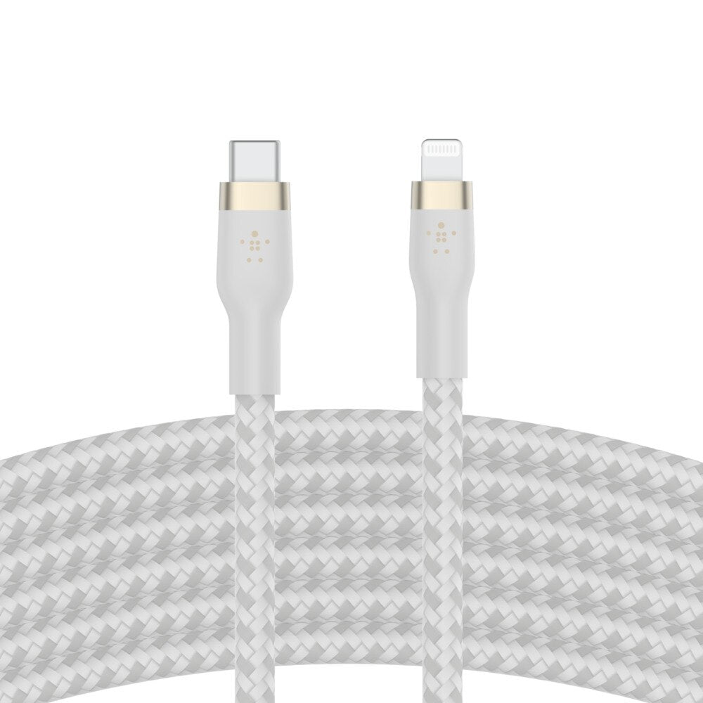 Belkin BoostCharge Pro Flex USB-C Cable with Lightning Connector 6 ft White