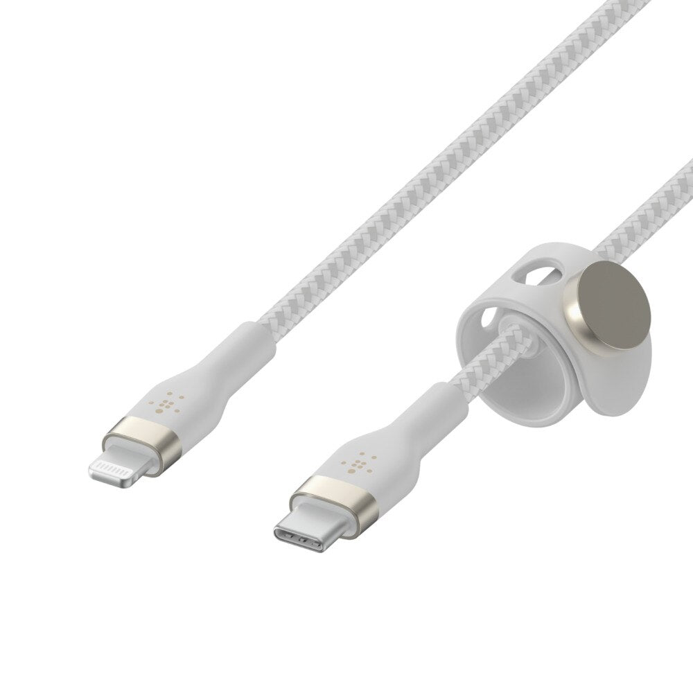 Belkin BoostCharge Pro Flex USB-C Cable with Lightning Connector 6 ft White