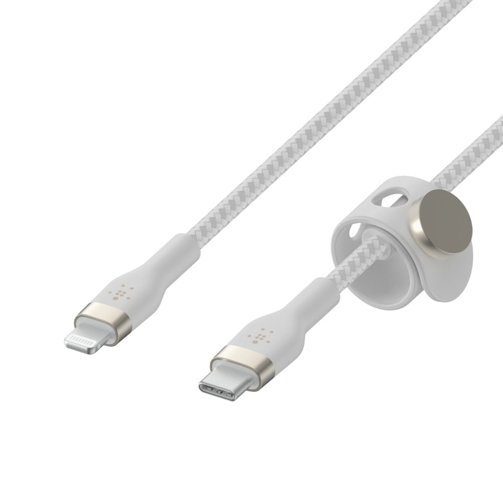 Belkin BoostCharge Pro Flex USB-C Cable with Lightning Connector 6 ft White