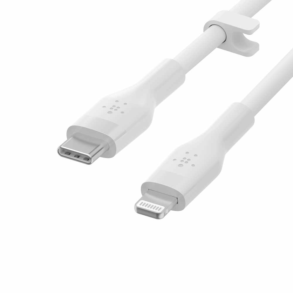Blu Element Belkin BoostCharge PRO USB-C Charge/Sync Cable with Lightning Connector 3 ft White
