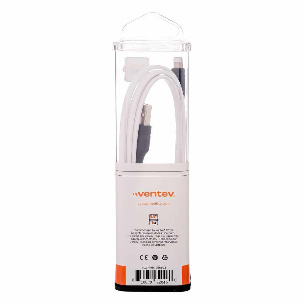 Ventev USB-C to Lightning 3.3 ft Cable White
