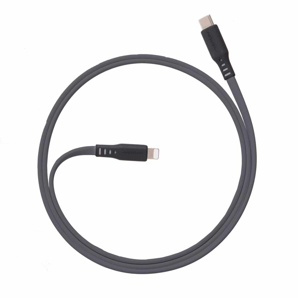 Ventev USB-C to Lightning 3.3 ft Cable Grey