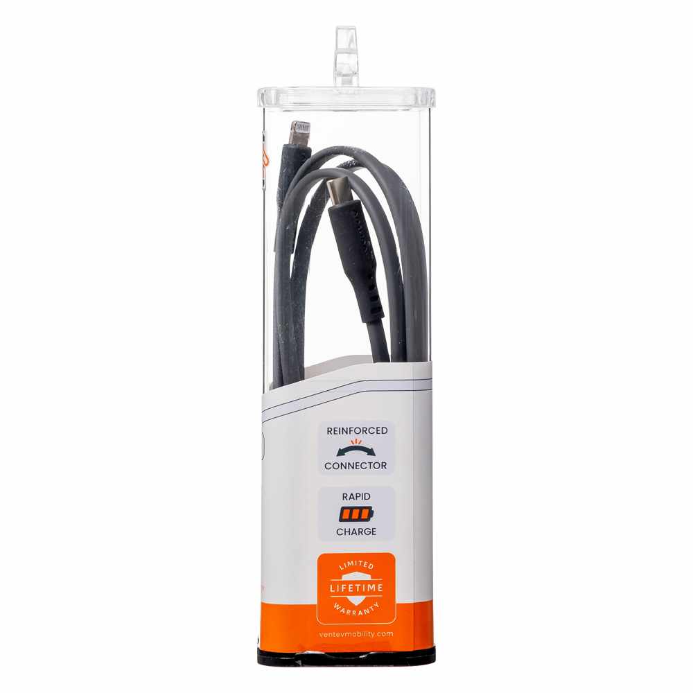 Ventev USB-C to Lightning 3.3 ft Cable Grey