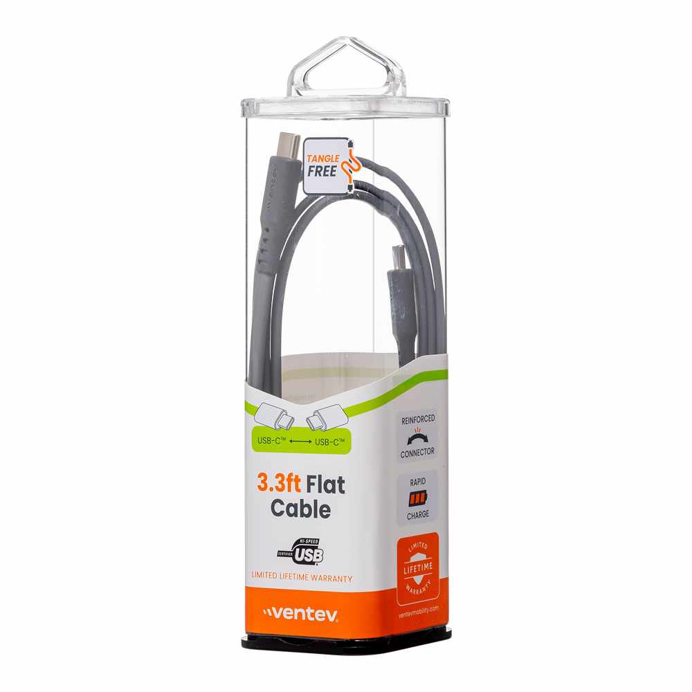 Ventev USB-C to USB-C 3.3 ft Cable Grey