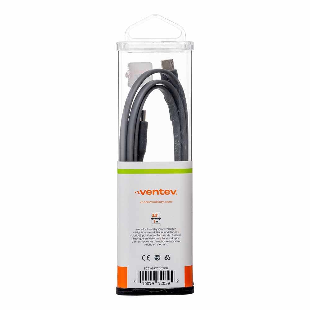 Ventev USB-C to USB-C 3.3 ft Cable Grey