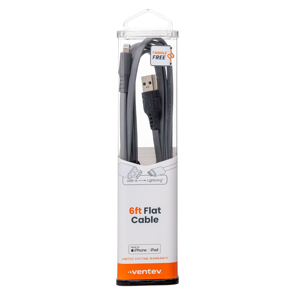 Ventev USB-A to Lightning 6 ft Cable Grey