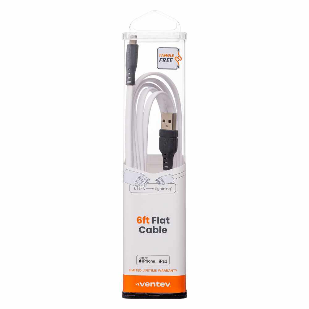 Ventev USB-C to Lightning 6 ft Cable White