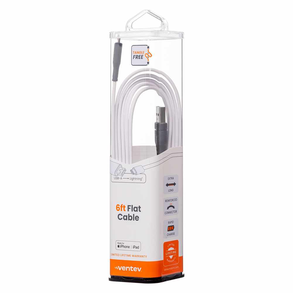 Ventev USB-C to Lightning 6 ft Cable White