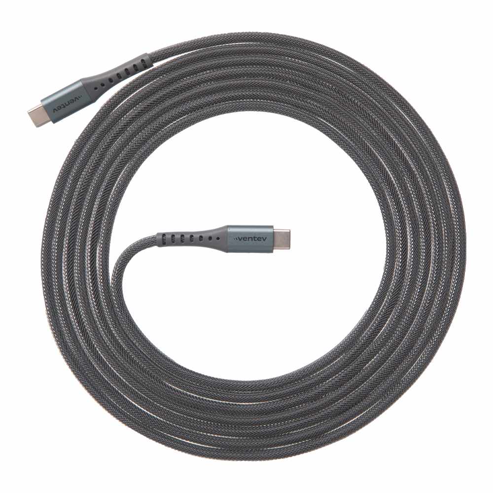 Ventev AC10STL256518 ChargeSync Alloy USB-C to USB-C Cable 10 ft Steel